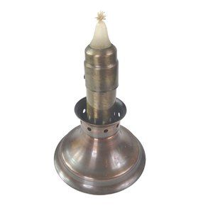 Vintage Heavy Brass Chamberstick Candlestick Candle Holder 6" Tall Weigh…